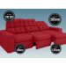 Sofá Jobim 2,05m Assento Retrátil e Reclinável Velosuede Vermelho - NETSOFAS