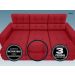 Sofá Jobim 2,05m Assento Retrátil e Reclinável Velosuede Vermelho - NETSOFAS