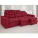 Sofá Jobim 2,30m Assento Retrátil e Reclinável Velosuede Vermelho - NETSOFAS