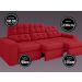 Sofá Jobim 2,30m Assento Retrátil e Reclinável Velosuede Vermelho - NETSOFAS