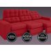Sofá Jobim 2,30m Assento Retrátil e Reclinável Velosuede Vermelho - NETSOFAS
