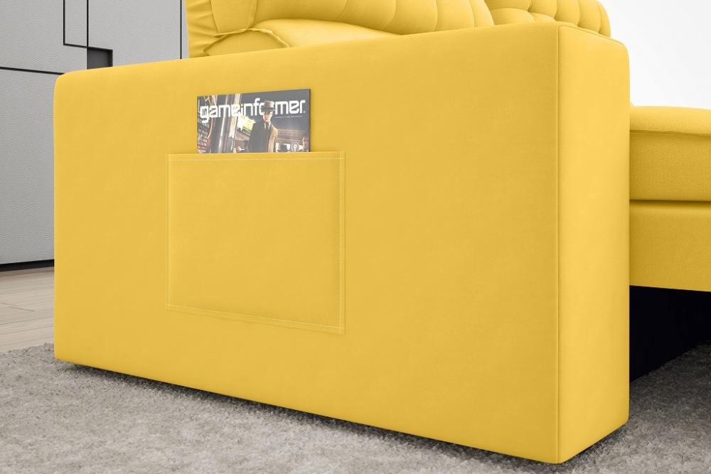 Sofá Omega 2,00m Assento Retrátil e Reclinável Velosuede Canário - NETSOFAS
