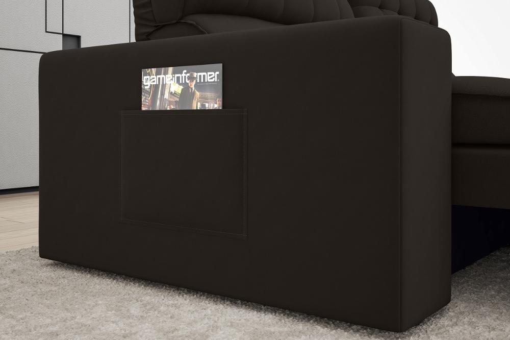 Sofá Omega 2,00m Assento Retrátil e Reclinável Velosuede Chocolate - NETSOFAS