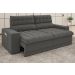 Sofá Omega 2,00m Assento Retrátil e Reclinável Velosuede Cinza - NETSOFAS
