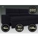 Sofá Omega 2,00m Assento Retrátil e Reclinável Velosuede Preto - NETSOFAS