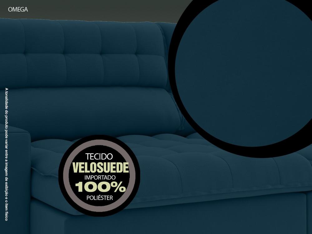 Sofá Omega 2,00m Assento Retrátil e Reclinável Velosuede Royal - NETSOFAS
