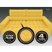 Sofá Omega 2,30m Assento Retrátil e Reclinável Velosuede Canário - NETSOFAS