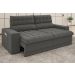 Sofá Omega 2,30m Assento Retrátil e Reclinável Velosuede Cinza - NETSOFAS