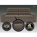 Sofá Omega 2,30m Assento Retrátil e Reclinável Velosuede Marrom - NETSOFAS