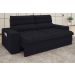 Sofá Omega 2,30m Assento Retrátil e Reclinável Velosuede Preto - NETSOFAS