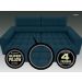 Sofá Omega 2,30m Assento Retrátil e Reclinável Velosuede Royal - NETSOFAS