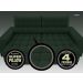 Sofá Omega 2,30m Assento Retrátil e Reclinável Velosuede Verde - NETSOFAS