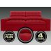 Sofá Omega 2,30m Assento Retrátil e Reclinável Velosuede Vermelho - NETSOFAS