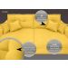 Sofá Palermo 2,80m Retrátil e Reclinável Velosuede Canario - NETSOFAS 