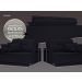 Sofá Palermo 2,80m Retrátil e Reclinável Velosuede Preto - NETSOFAS 