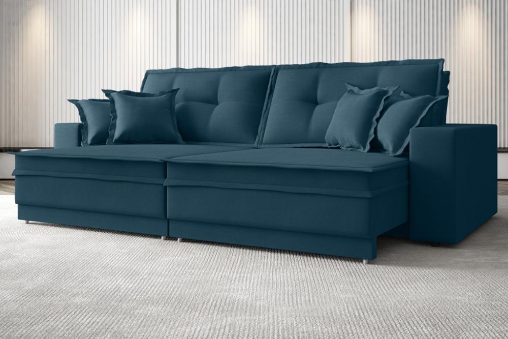 Sofá Palermo 2,80m Retrátil e Reclinável Velosuede Royal - NETSOFAS 
