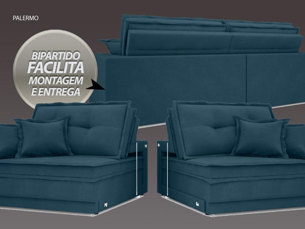 Sofá Palermo 2,80m Retrátil e Reclinável Velosuede Royal - NETSOFAS 