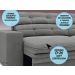 Sofá Pegasus 2,00m Assento Retrátil e Reclinável Velosuede Grafite - NETSOFAS