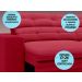 Sofá Pegasus 2,30m Assento Retrátil e Reclinável Velosuede Vermelho - NETSOFAS