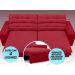 Sofá Pegasus 2,30m Assento Retrátil e Reclinável Velosuede Vermelho - NETSOFAS