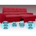 Sofá Pegasus 2,30m Assento Retrátil e Reclinável Velosuede Vermelho - NETSOFAS