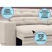 Sofá Pegasus 2,50m Assento Retrátil e Reclinável Velosuede Areia - NETSOFAS