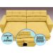Sofá Pegasus 2,50m Assento Retrátil e Reclinável Velosuede Canário - NETSOFAS