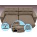Sofá Pegasus 2,50m Assento Retrátil e Reclinável Velosuede Capucinno - NETSOFAS