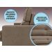 Sofá Pegasus 2,50m Assento Retrátil e Reclinável Velosuede Capucinno - NETSOFAS