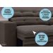 Sofá Pegasus 2,50m Assento Retrátil e Reclinável Velosuede Chocolate - NETSOFAS