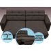 Sofá Pegasus 2,50m Assento Retrátil e Reclinável Velosuede Chocolate - NETSOFAS