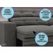 Sofá Pegasus 2,50m Assento Retrátil e Reclinável Velosuede Cinza - NETSOFAS