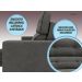 Sofá Pegasus 2,50m Assento Retrátil e Reclinável Velosuede Cinza - NETSOFAS