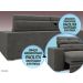 Sofá Pegasus 2,50m Assento Retrátil e Reclinável Velosuede Cinza - NETSOFAS