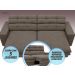 Sofá Pegasus 2,50m Assento Retrátil e Reclinável Velosuede Marrom - NETSOFAS
