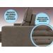 Sofá Pegasus 2,50m Assento Retrátil e Reclinável Velosuede Marrom - NETSOFAS