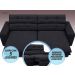 Sofá Pegasus 2,50m Assento Retrátil e Reclinável Velosuede Preto - NETSOFAS
