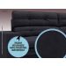 Sofá Pegasus 2,50m Assento Retrátil e Reclinável Velosuede Preto - NETSOFAS