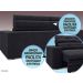 Sofá Pegasus 2,50m Assento Retrátil e Reclinável Velosuede Preto - NETSOFAS