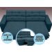 Sofá Pegasus 2,50m Assento Retrátil e Reclinável Velosuede Royal - NETSOFAS