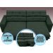 Sofá Pegasus 2,50m Assento Retrátil e Reclinável Velosuede Verde - NETSOFAS