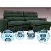 Sofá Pegasus 2,50m Assento Retrátil e Reclinável Velosuede Verde - NETSOFAS