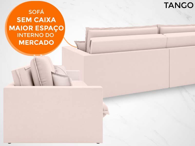 Sofá Tango 1,80m sem caixa, Retrátil e Reclinável Velosuede Areia - NETSOFAS