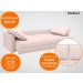 Sofá Tango 1,80m sem caixa, Retrátil e Reclinável Velosuede Areia - NETSOFAS