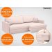 Sofá Tango 1,80m sem caixa, Retrátil e Reclinável Velosuede Areia - NETSOFAS