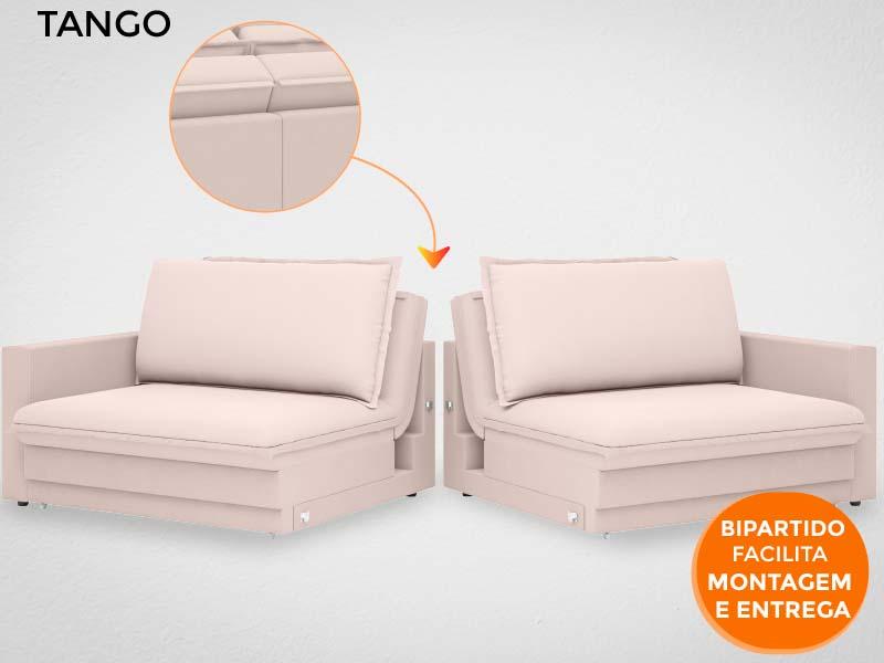 Sofá Tango 1,80m sem caixa, Retrátil e Reclinável Velosuede Bege - NETSOFAS