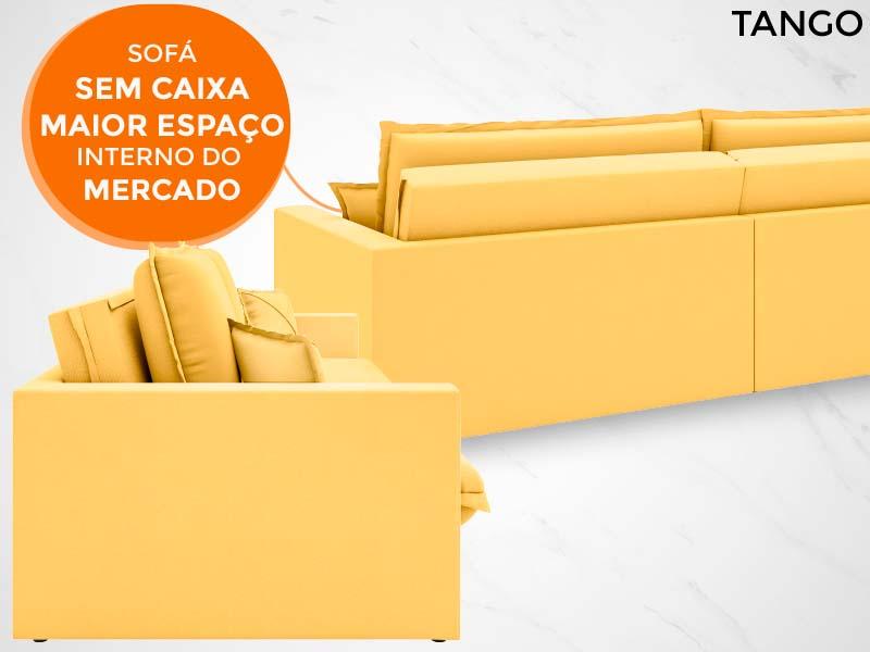 Sofá Tango 1,80m sem caixa, Retrátil e Reclinável Velosuede Canario - NETSOFAS