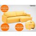 Sofá Tango 1,80m sem caixa, Retrátil e Reclinável Velosuede Canario - NETSOFAS