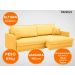 Sofá Tango 1,80m sem caixa, Retrátil e Reclinável Velosuede Canario - NETSOFAS