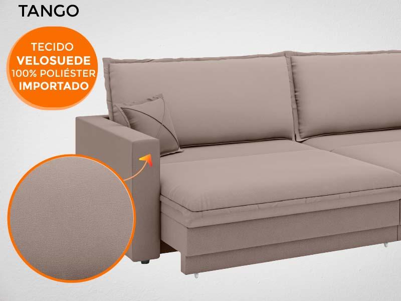 Sofá Tango 1,80m sem caixa, Retrátil e Reclinável Velosuede Marrom - NETSOFAS